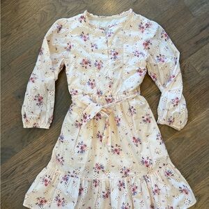 Zara Floral Kids Dress - Cream and Pink embroidered 9/10